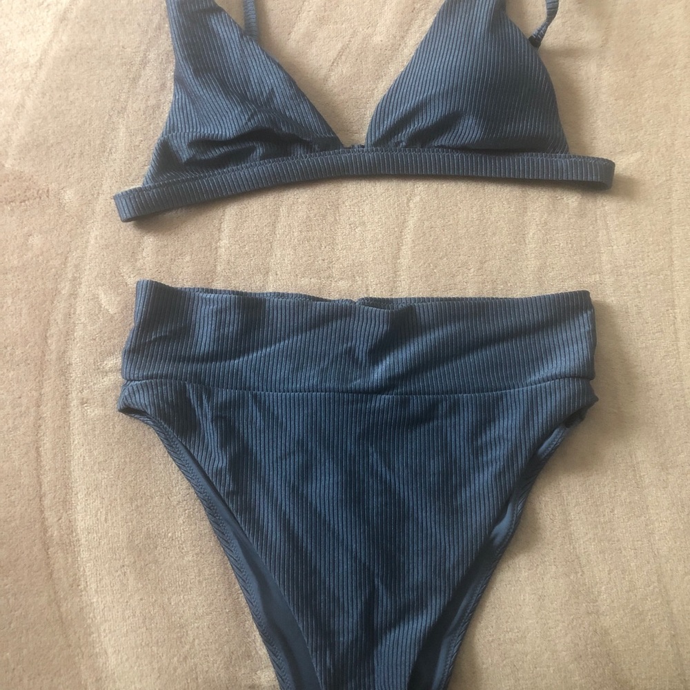 Aerie Ribbed Navy bikini size M